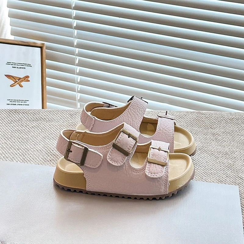 Summer Classic Kids Open-Toe Sandals Non-slip Boys Girls Fashion Beach Sandals Breathable Outdoor Children School Flat Sandals