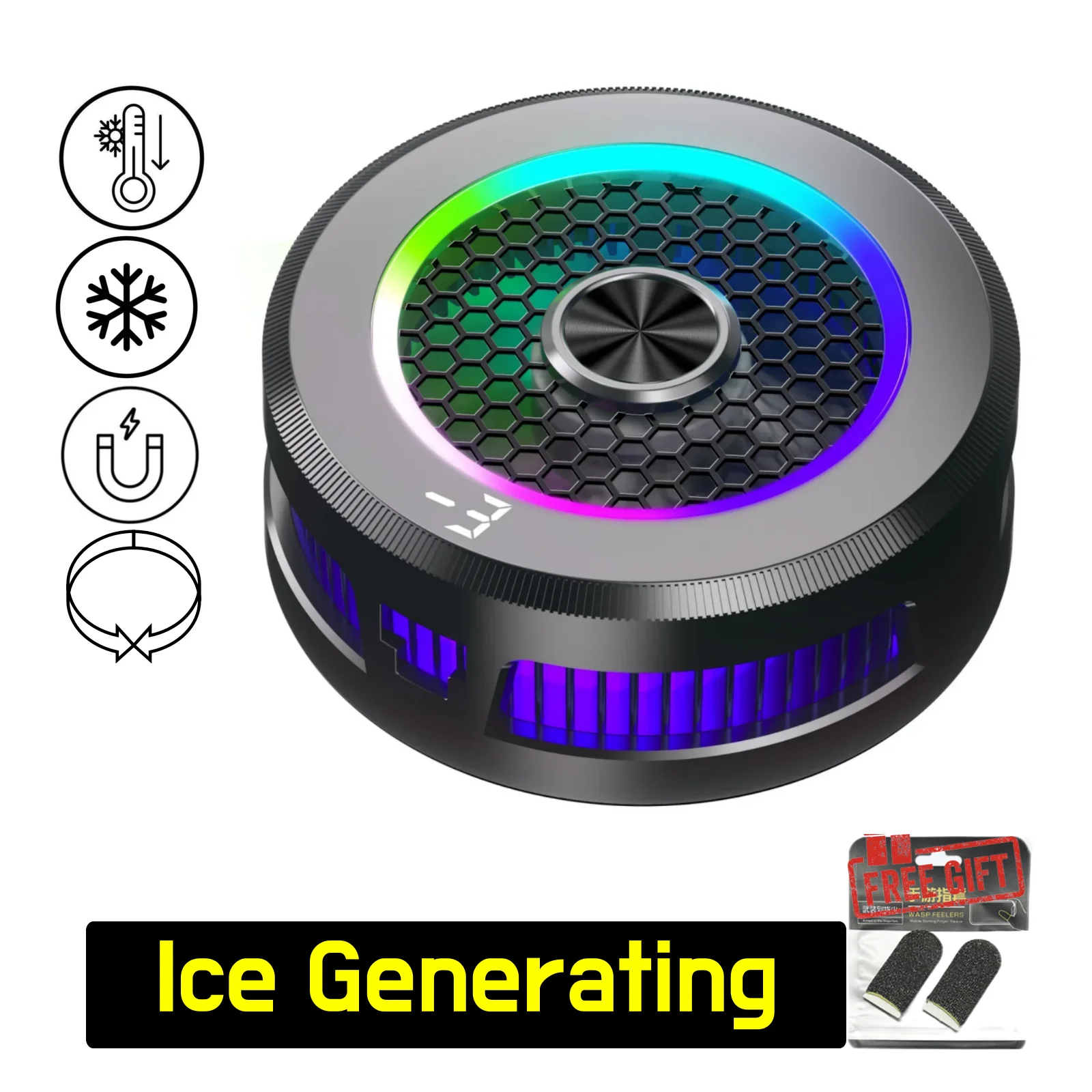 15W Ultra Chill Phone Cooler with Ice Generation Technology, Magnetic & Clip-on Design