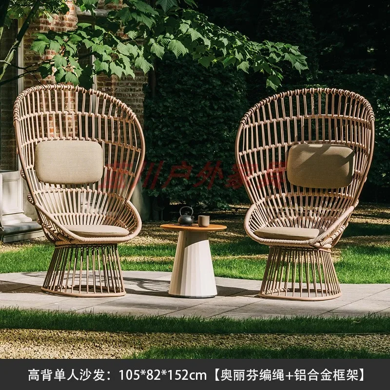 

Customized Nordic rattan sofa villa courtyard garden leisure outdoor model room sales department designer rope woven chair