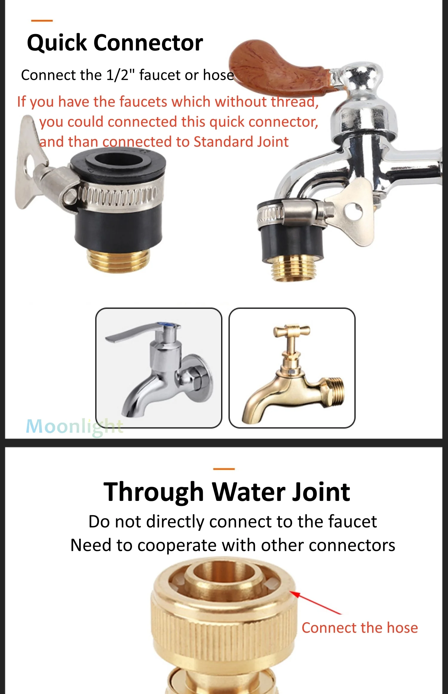 Description Picture 6 of item1/4'' 3/8" 5/8" 3/4'' 1'' Brass Hose Quick Connecter 16mm Copper Tap Coupling Adapter Garden Tubing Repair Watering Gun Fittings
