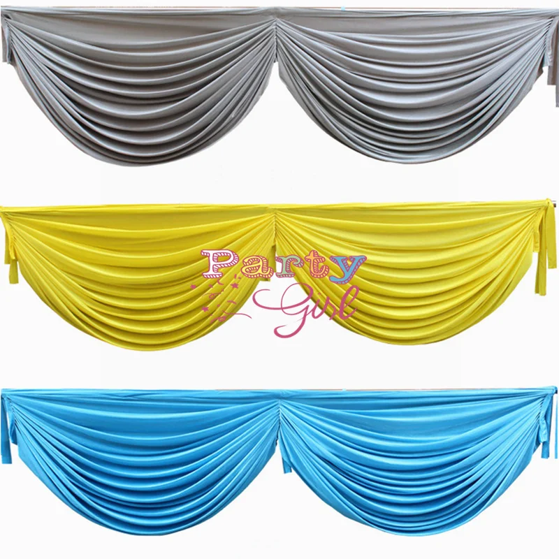 Price Ice Silk Table Swag Valance Drape For Table Skirt Cloth Party Event Decoration