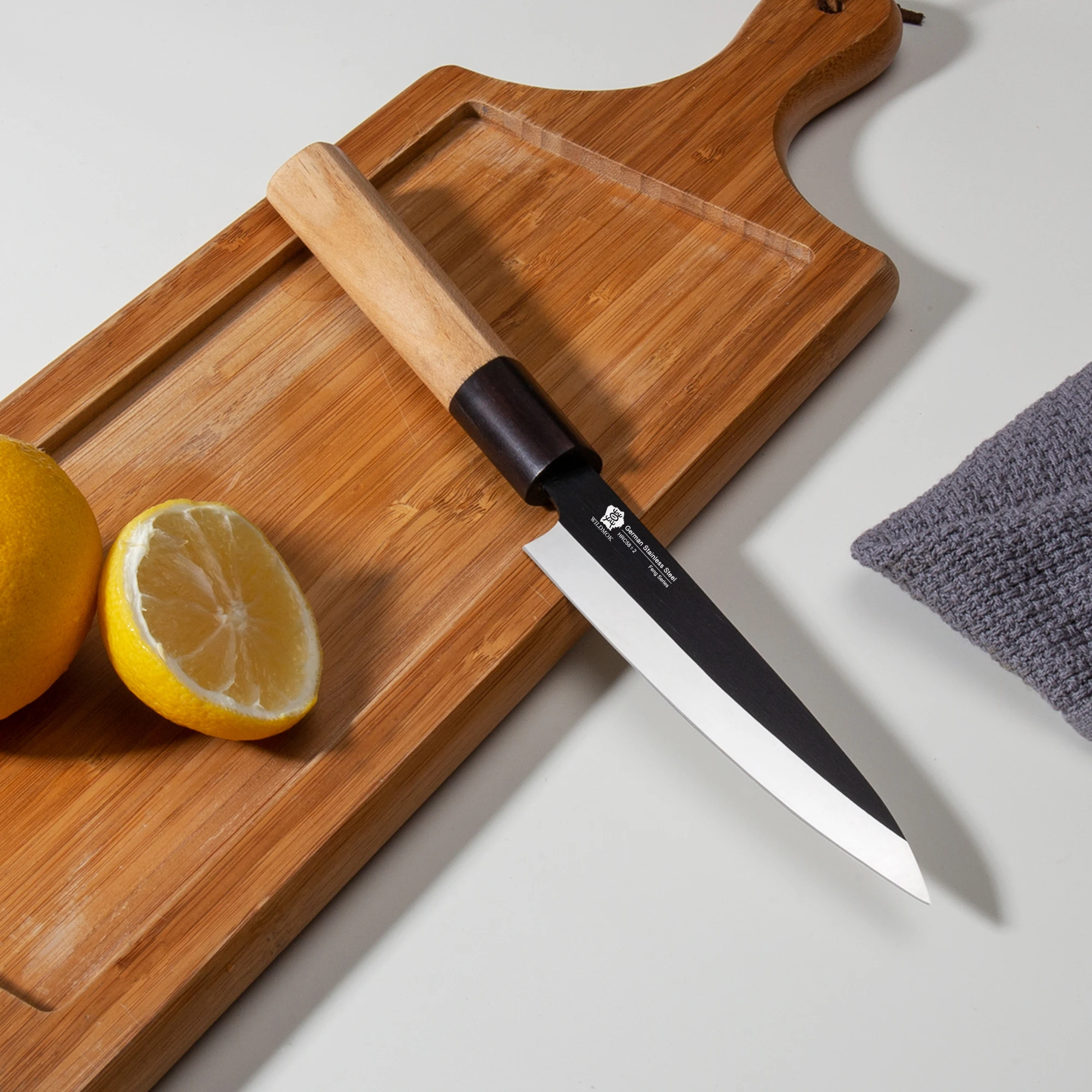 5" Utility Knife Ultra Sharp Fruit and Vegetable Cutting Kitchen Knives Germany Steel & Traditional Wooden Handle
