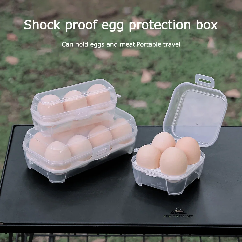 Portable Eggs Box Case Kitchen Container Organizer for Outdoor Camping Picnic Transparent 3/4/8 Grids Egg Holder 3