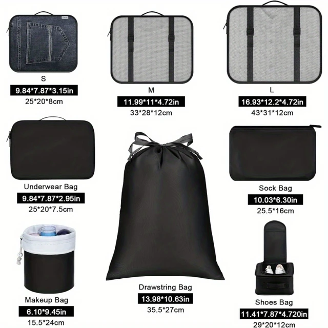 8 Pcs  Packing Cubes for Suitcase, Luggage Organizer Bags Packing Cubes for Travel Lightweight Suitcase Organizer Bags set with - Image 2