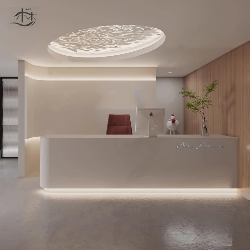 Checkout Podi Reception Bancone Bar Servizio Leggio Clinica Palestra Illuminazione Reception Cassiere Bancone Reception Mobili