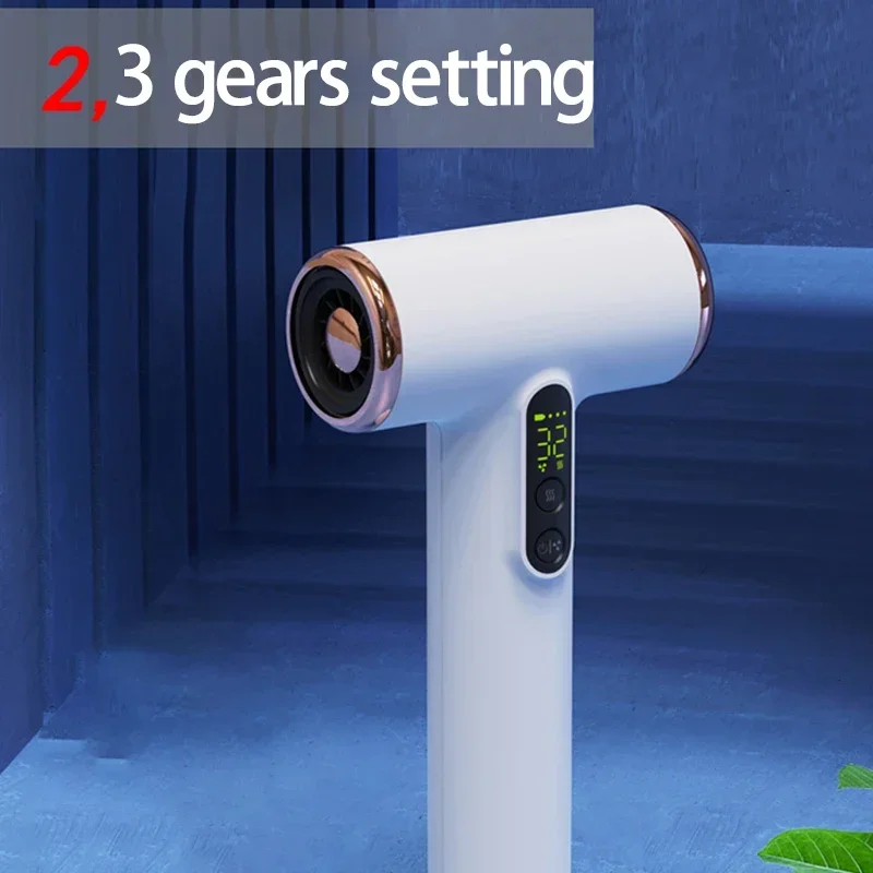 Wireless Rechargeable Hair Dryer with LED Display and 30000 RPM High Speed Mini Portable Blow Dryer for Home Dormitory Travel 3