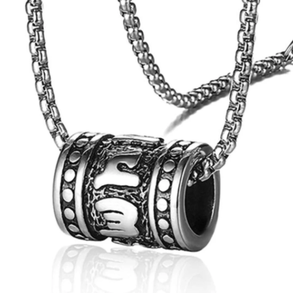 Fashion Trend Jewerly Men's Titanium Steel Alloy Necklace Refined Beads