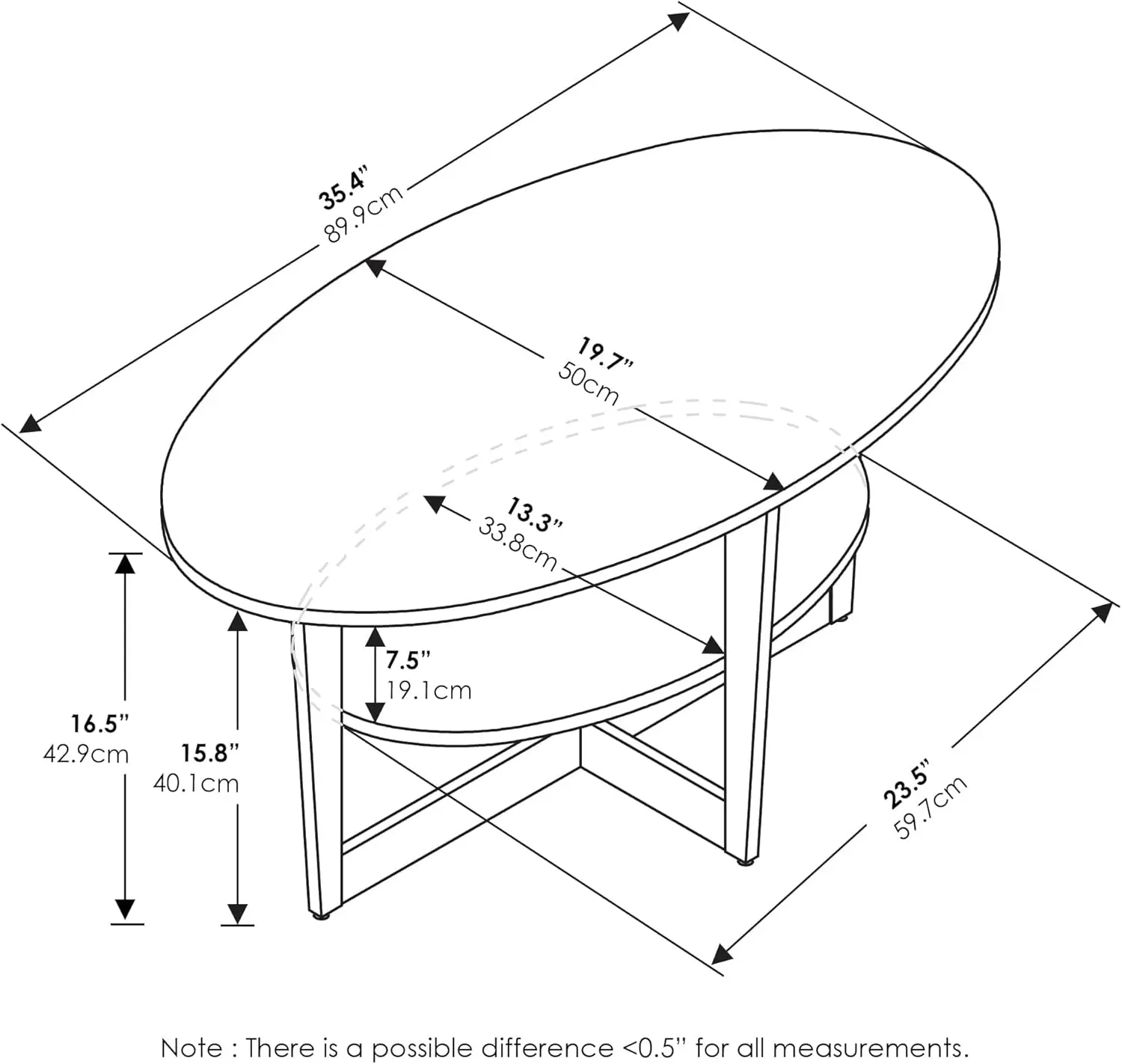 Coffee Table, 1-Pack, Columbia Walnut/Black， living room furniture 3