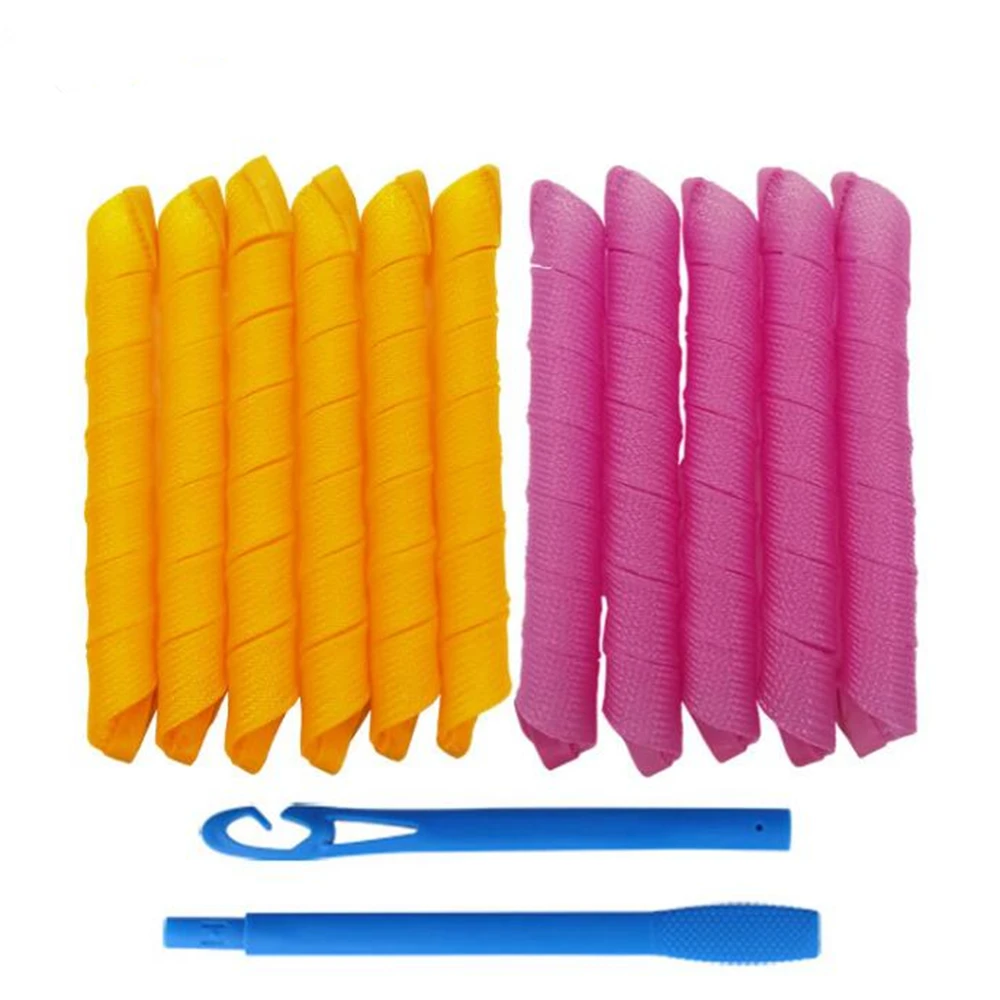 Hair Styling Tool Hair Curling Tools 10pcs Heatless Hair Curler No Heat Hair Rollers Sleeping Soft Spiral Curls Lazy Perm Curling Rod Wave Formers Styling Tools