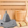 Bamboo Sauna Pillow Head and Neck Rest Set Gloves Hats Mat Kit Spa Supplies Kit Relaxation Comfort Kit Outdoor Indoor Use Kit 6