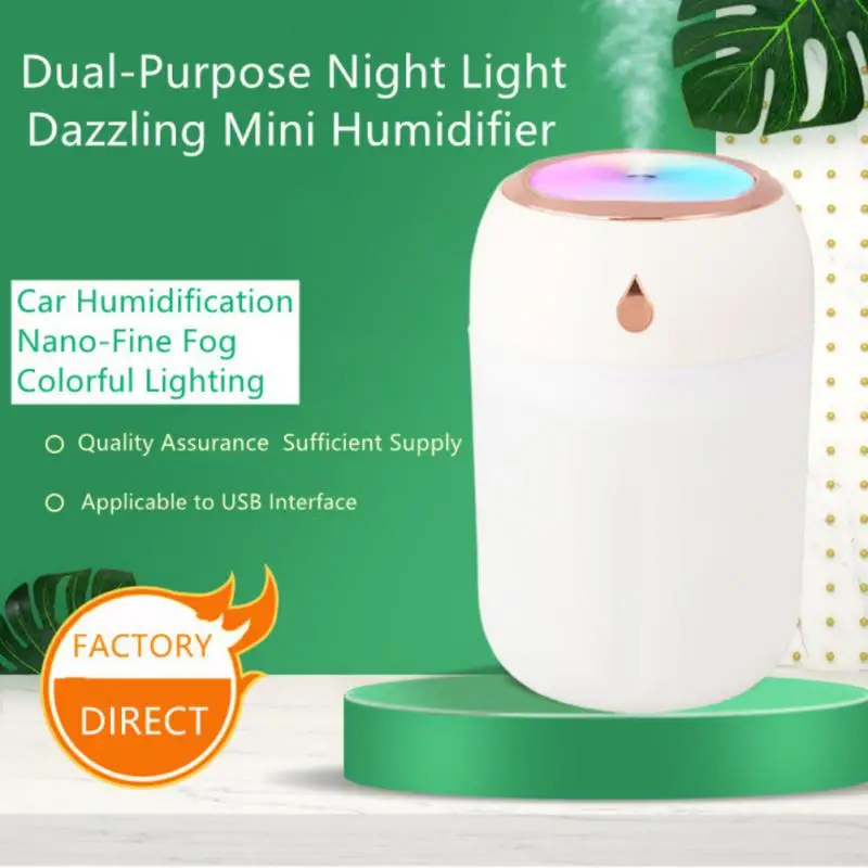 

Electric 330ml Portable Mini Air Humidifier USB Ultrasonic Cool Mist Air Oil Diffuser Romantic Color LED Lamp Air Humidifier