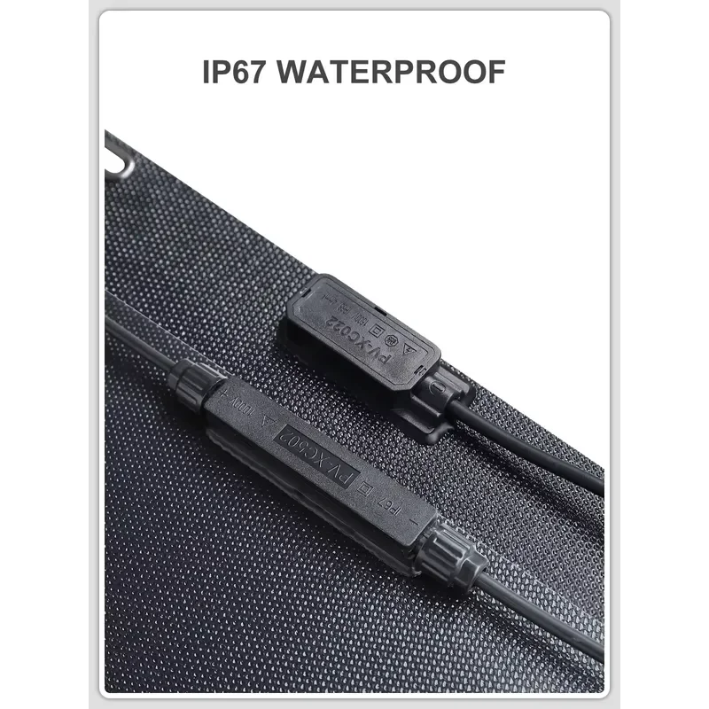 100W 스톡 안티크랙 IP67 방수 풀블랙 HPBC ETFE 플렉시블 태양광 패널 (야외용, 발코니용, 빠른 배송)