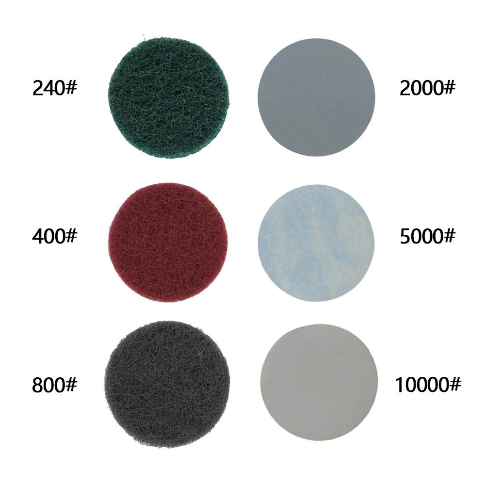 75mm 드릴 어댑터 패드 DIY 자동차 조명 키트, 연마 복원 헤드라이트 수리 세트 P2000, P5000, P10000, 재사용 가능한 고그레인
