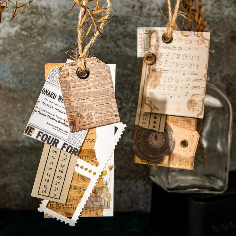 

50Sheets Sticker Remnants of Memory Series Replica Nostalgia Handbook Paper handbook Decoration Stationery Scrapbooking 110*85MM