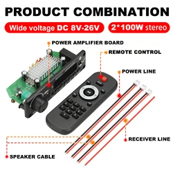200W Bluetooth Audio Amplifier & MP3 Decoder Board with Wireless USB Player and FM Radio (200W)