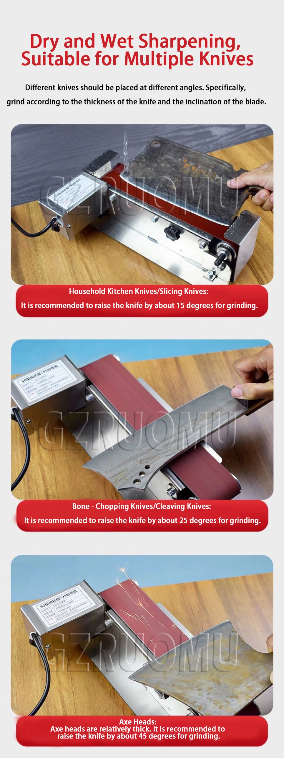 Electric Belt Sander 7 Speed Adjustable Grinder - 110V/220V DIY Belt Sander for