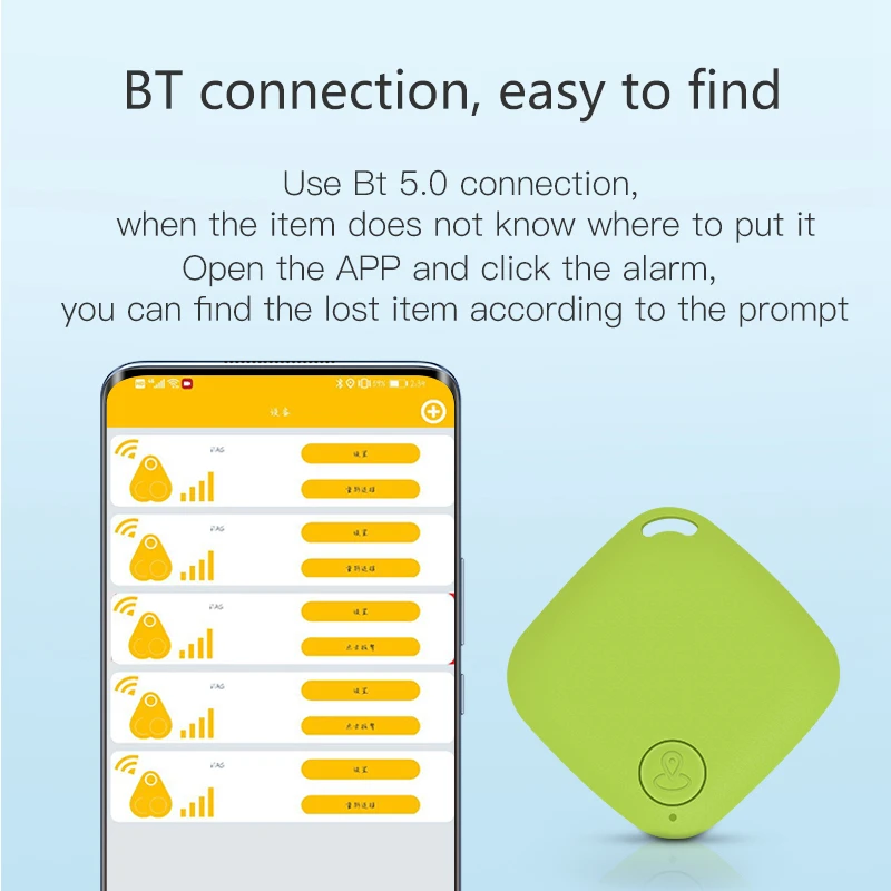 Mini Mobile Bluetooth Tracker Anti-Lost Device Portable Finder Kid Pet Car GPS Lost Tracker Anti-Lost Alarm Reminder Positioner