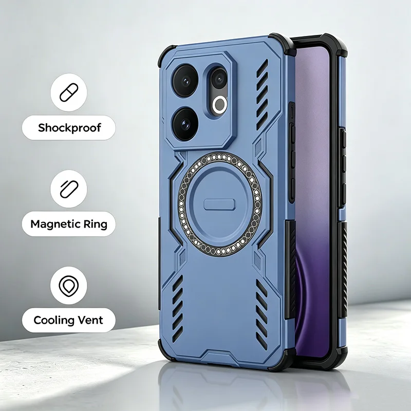 Military-Grade Shockproof Magnetic Cooling Case - Heat Dissipation & Anti-Drop Protection