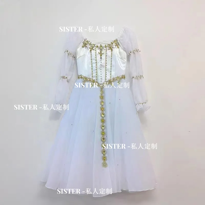 

High-end private custom tutu Mariinsky costume Swan Lake scene triple dance dress children's competition