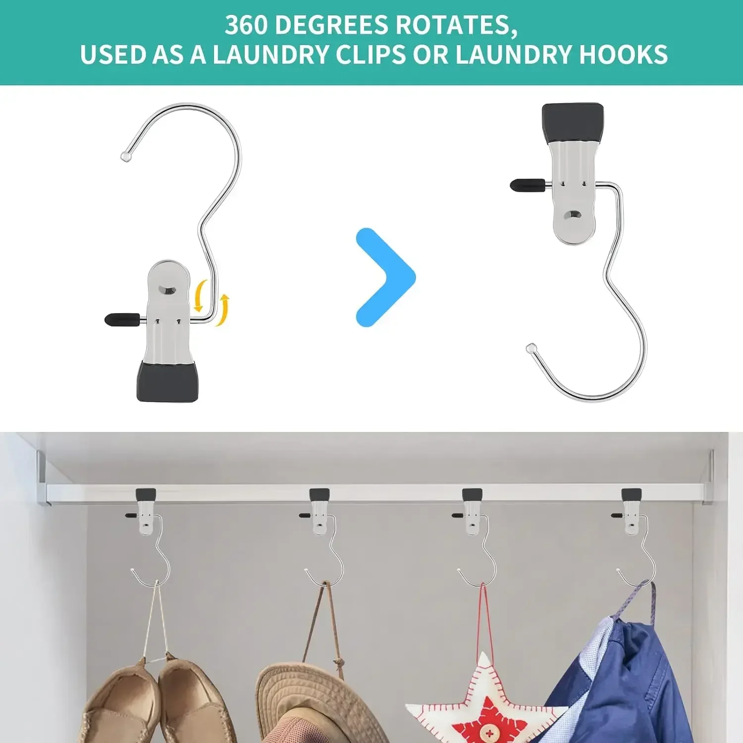 Windproof Clothespins 10-100pcs Stainless Steel Laundry Clothes Pegs Hook Portable Hanging Clothes Clip Wardrobe Organizer Hanger