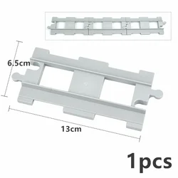 Large Track Railway Brick Transport Train Car Accessory Set with Switches, Straights, Curves, and Uphill Rails Building Blocks (Straight Track)