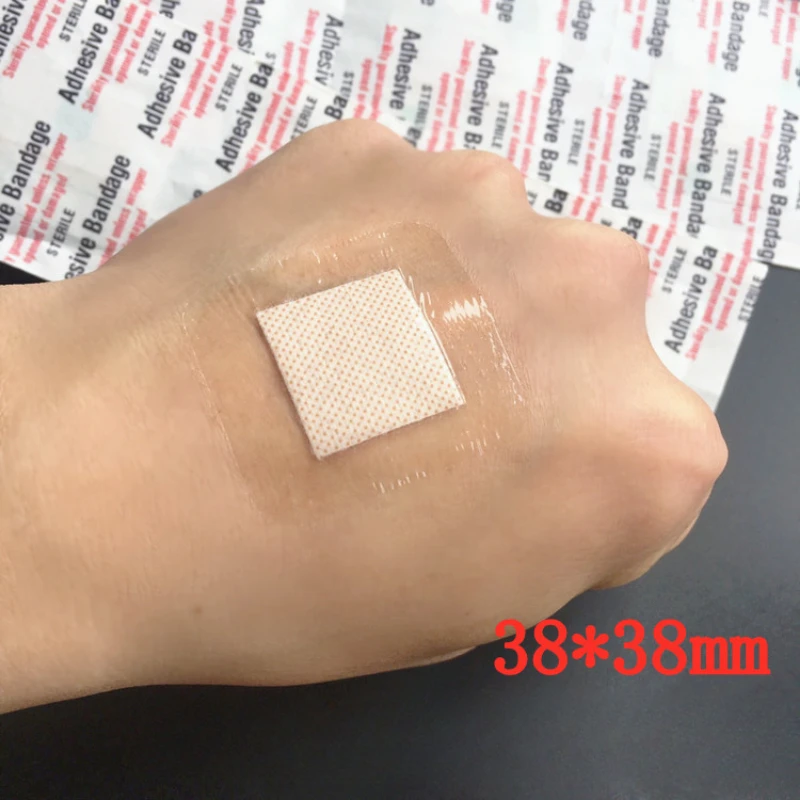 100pcs/set PU Waterproof Band Aid Square Shaped Wound Plaster Transparent Skin Patches for First Aid  Strips Bandages 2