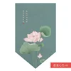 Chinese Style Lotus Zen Triangle Curtain Kitchen Bedroom Door Head Decorative Flag Curtain Bathroom Shade Curtain 6