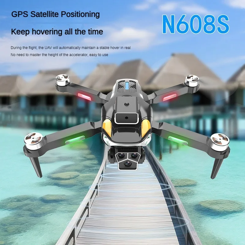 N608S 미니 드론 완구, 8K 브러시리스 3 카메라 광학 흐름, 5G 와이파이 FPV 4K 듀얼 카메라 드론, RC 쿼드콥터 드론