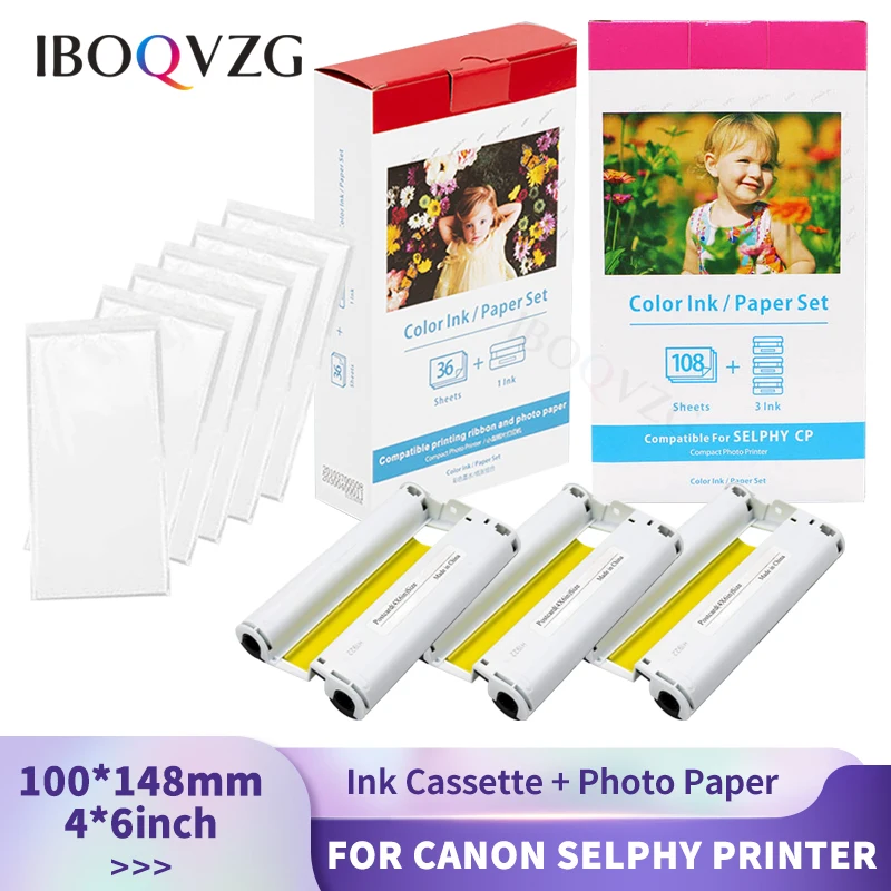 Muslimah 6 Pollici Compatibile Per Canon Selphy Cp1300 Cp1200 Cp1000 Cp910 Cassetta Di Inchiostro Per Stampante Di Carta Fotografica A Colori Selphy K