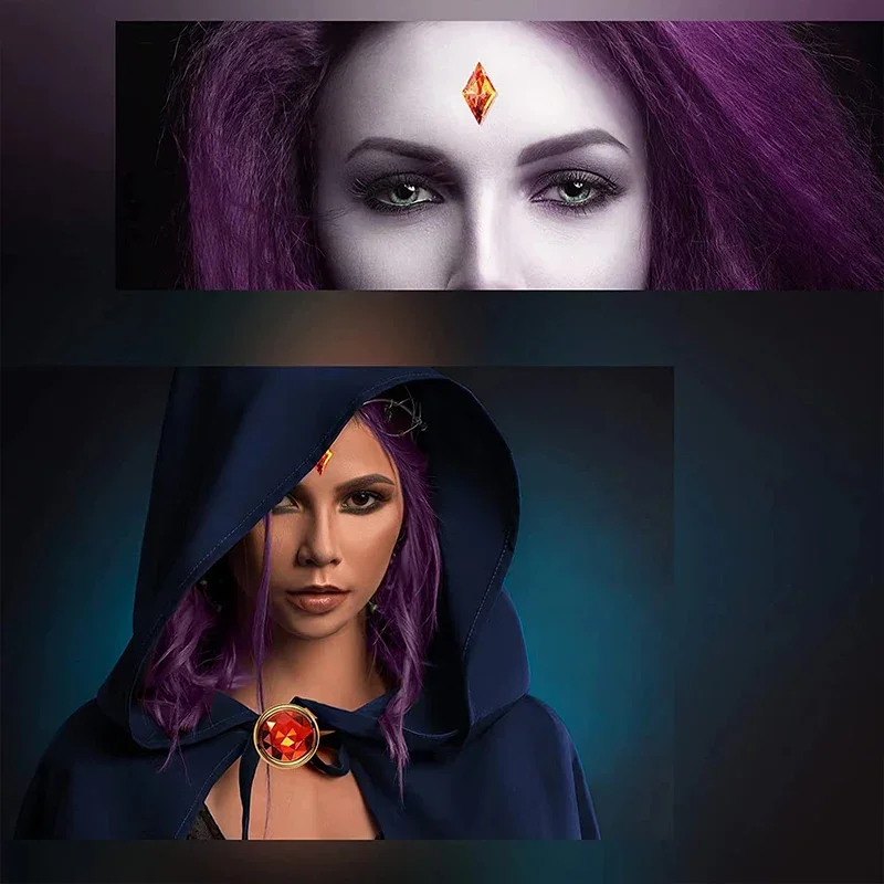 Cintura da donna Raven Cosplay - Catena con pietre rosse per