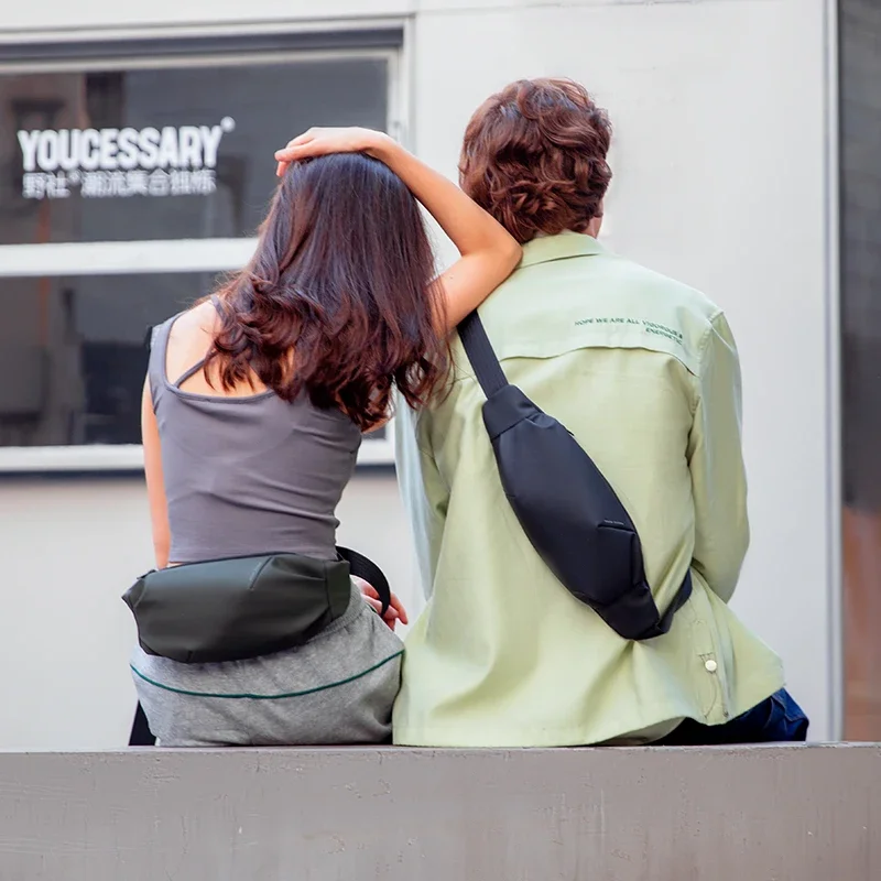 New Fashionable and Minimalist Crossbody Bag for Men's Mini Lightweight Waist Bags Oxford Fabric Casual Sports Shoulder Bag