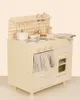 62cm High Quality Wooden Simulate kitchen toy set pot slice knife and fork fish meat Play house Interactive Toys baby girl gift 3