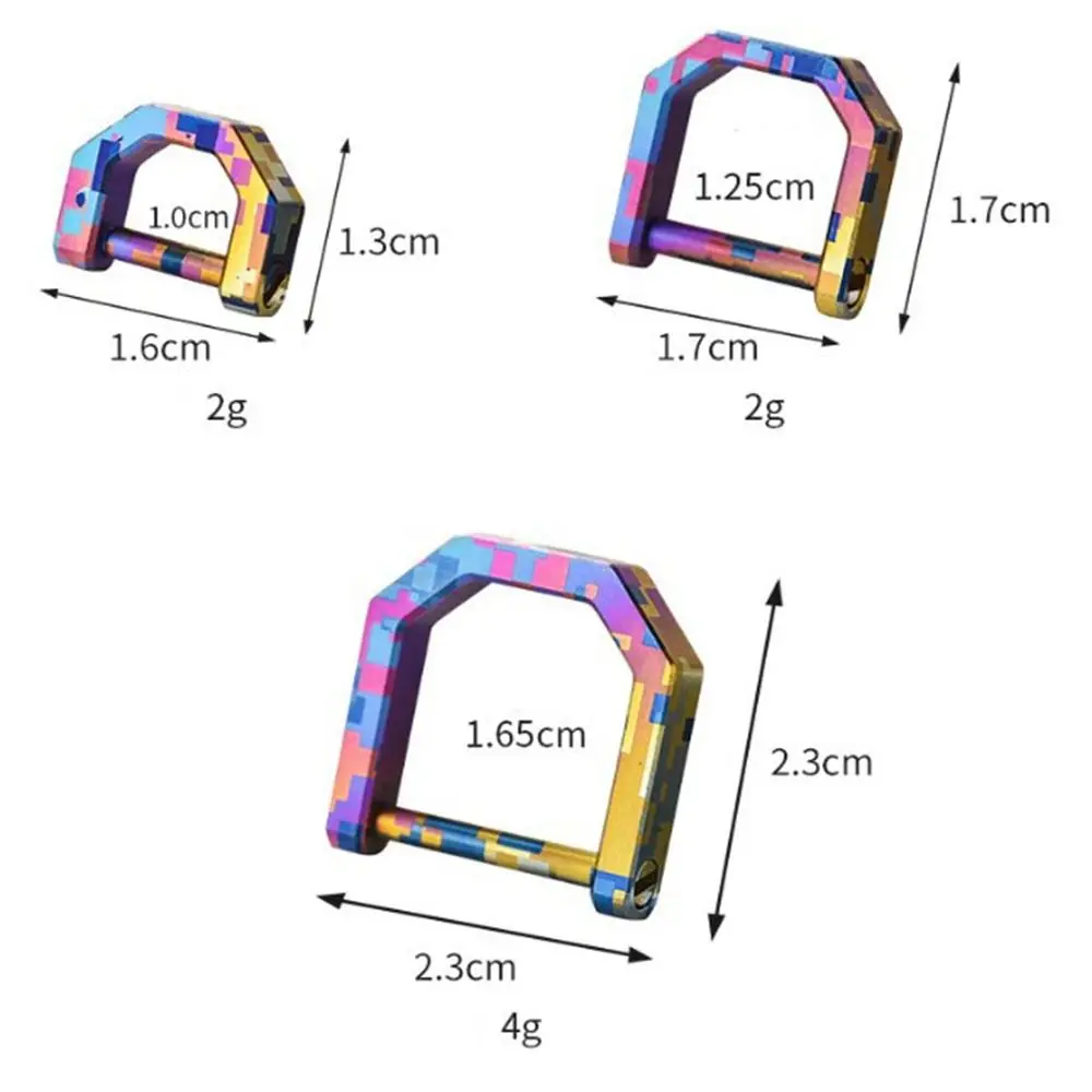 Portable Titanium Horseshoe Buckles Multifunctional Mini Carabiner with Screwdriver D Bow Staples Shackle Key Ring