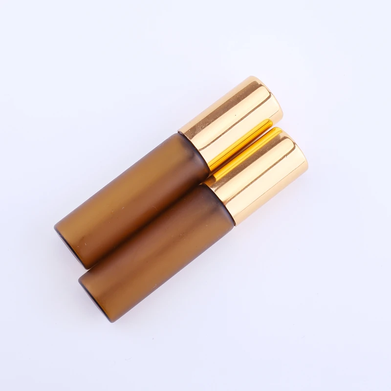 Sungwoo 6er Set ätherische Öl Roll-On Flaschen – Bernsteinfarbenes Glas Mit Edelstahl-Roller