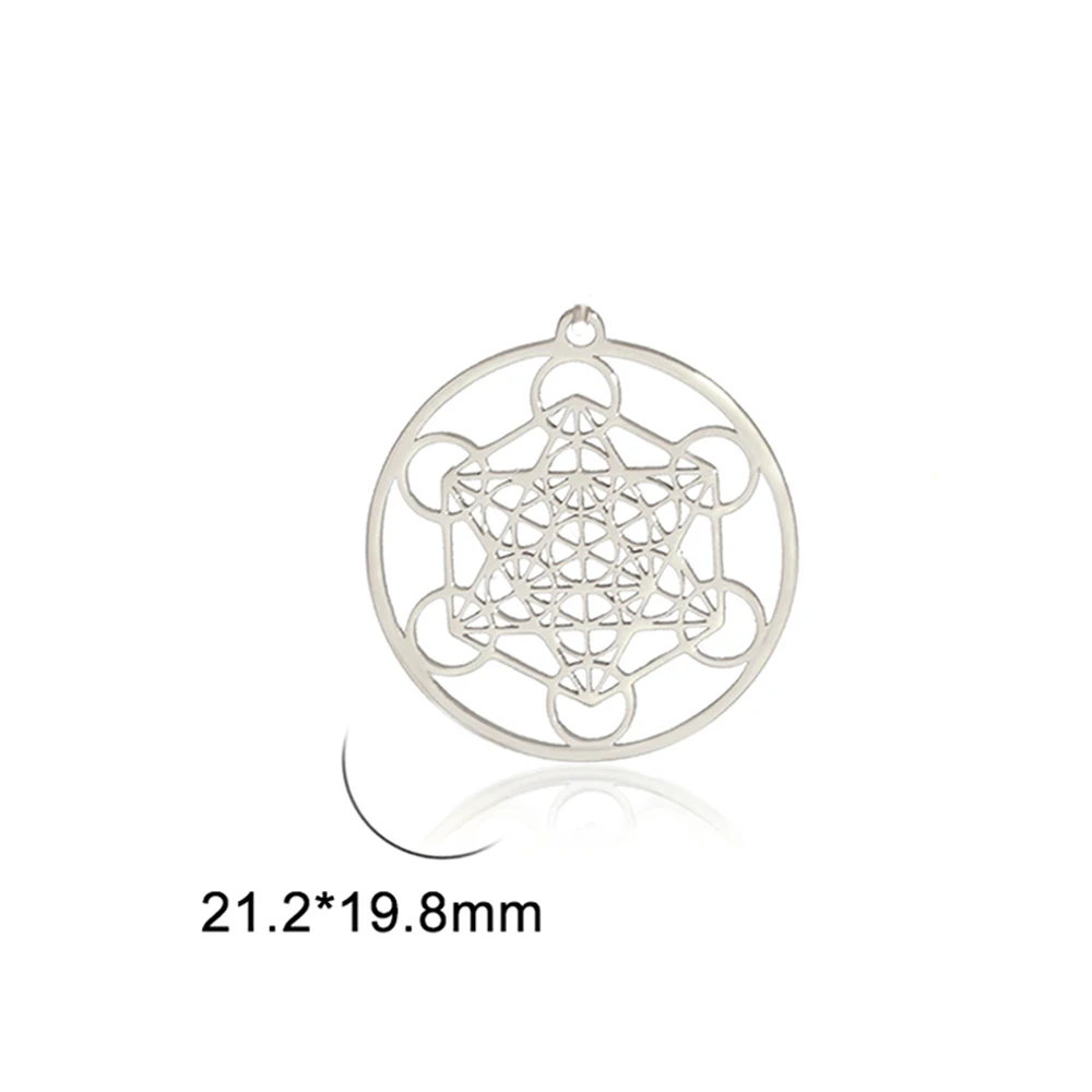 Sacred Geometry Archangel Metatron Cube Stainless Steel Charm Pendants