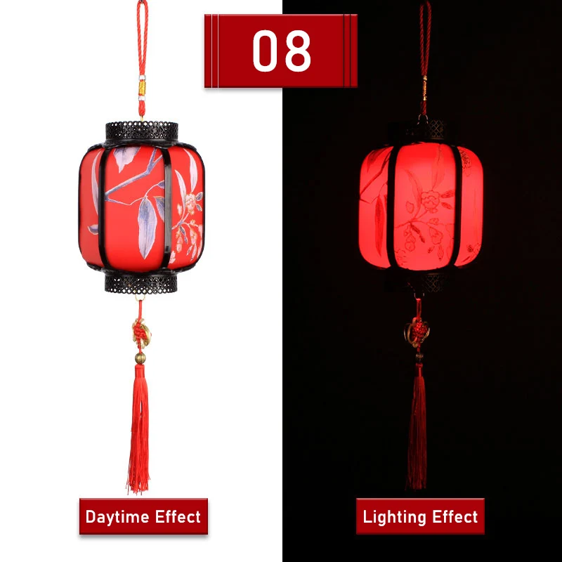 Retro Style Portable Blossom Flower Light Lamp DIY Chinese Lantern Palace Glowing Lanterns For Mid-Autumn Festival Party Decor