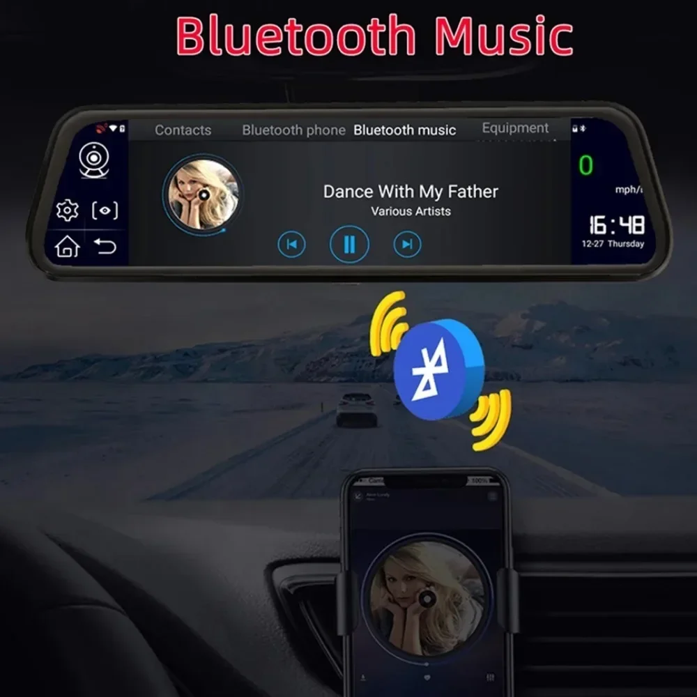 4G Android 8.1 Rearview Mirror Car DVR 10" HD 1080P 2+32G GPS WIFI ADAS Dash Cam Dual Lens Recorder Auto Camera Registrar DVRs