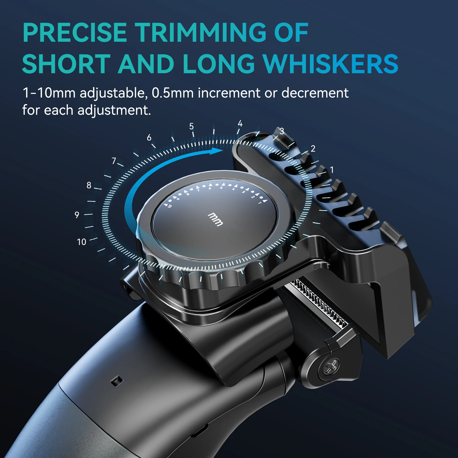 KENSEN S15 Electric Tirmmer for Men Dual-sided Blade IPX6 Waterproof Body Hair Razor Beard Trimmer 2 in 1 T Trimmers for Barber 5