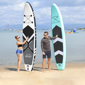 LinDo Aufblasbare Stand Up Paddle Board SUP Board Surfbrett Wasser Sport Surf Set mit Paddle Board Schwanz Fin Fuß Seil inflator 1
