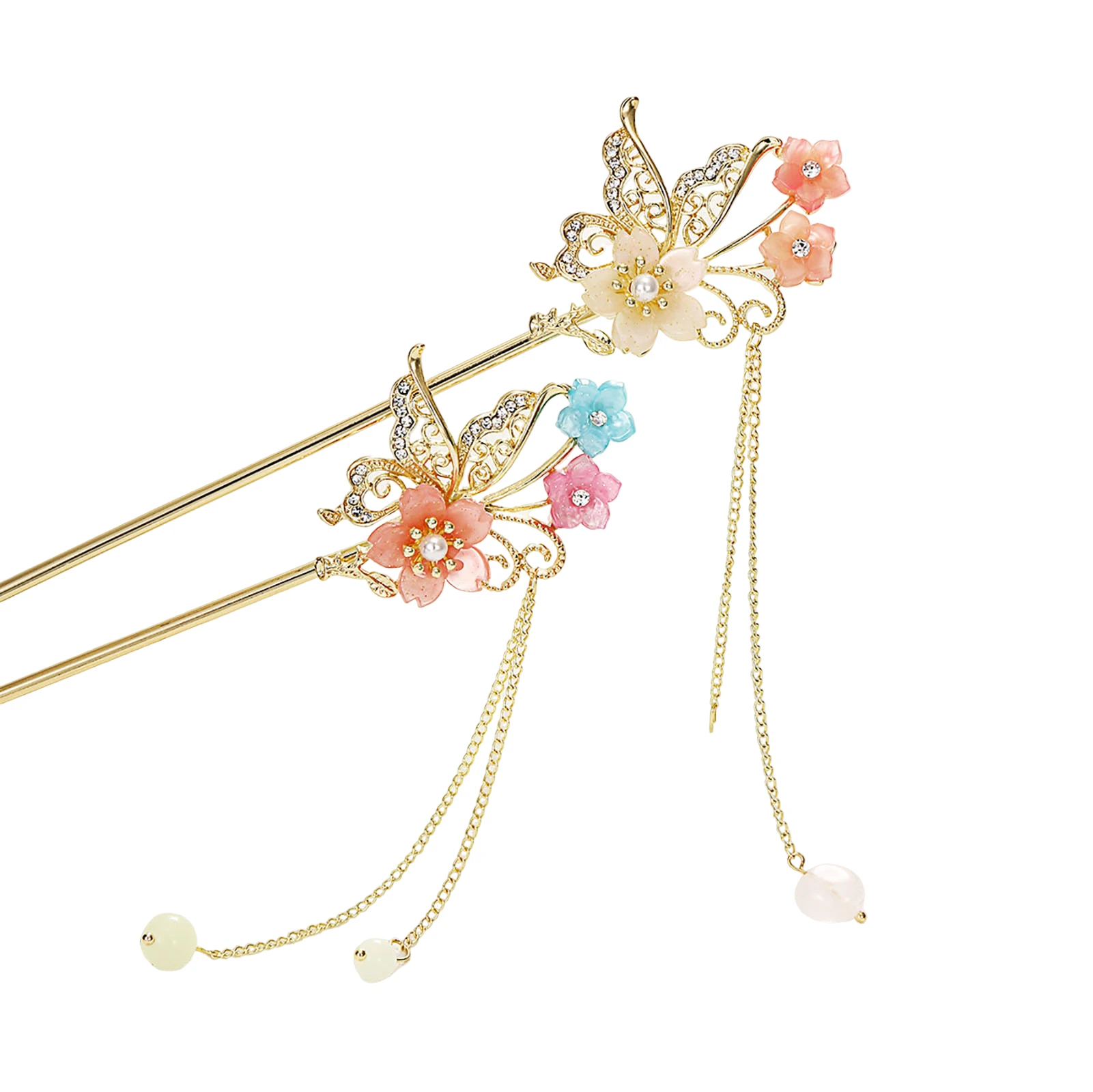 

Заколка с бахромой в этническом стиле, нежный цвет, головной убор с цветком, для сочетания с одеждой в стиле ханьфу