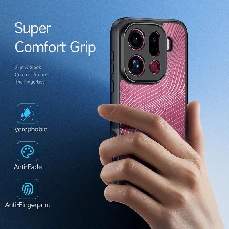 Enhanced Anti-Drop Hard PC Translucent Phone Cover with Flowing Line Design
