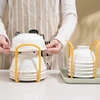 Retractable Vertical Desktop Bowl Holder Kitchen Dish Plate Drying Organizer Drain Water Cup Shelf Cabinet Dishes Storage Rack 1