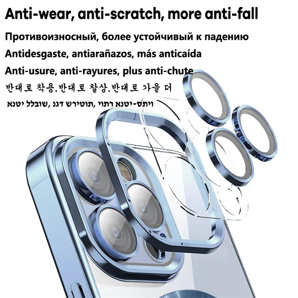 Enhanced Magnetic Clear Plating Cover for Magsafe Original Case