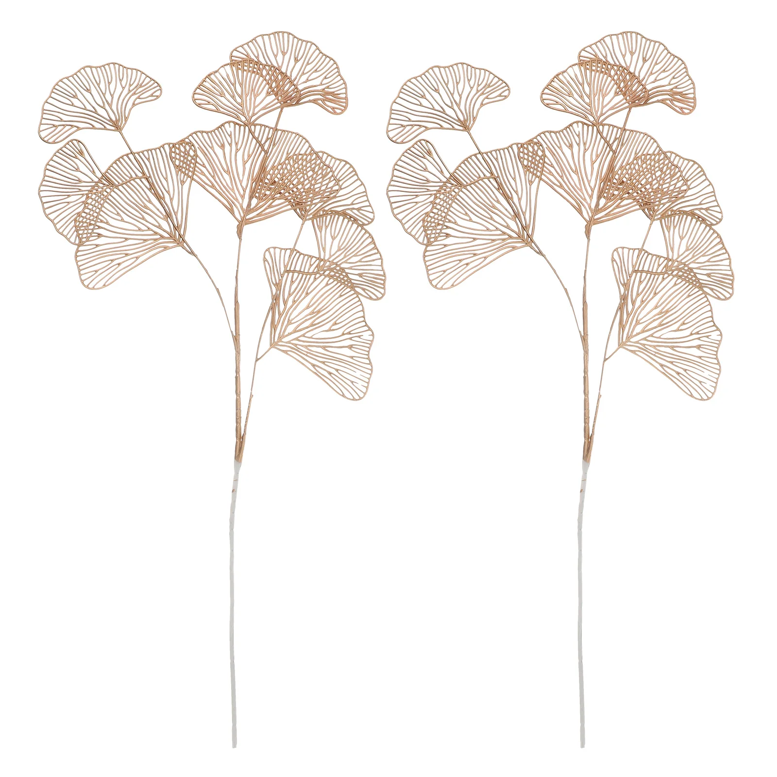 

2 Pcs Artificial Flower Simulated Ginkgo Bride Decor Plant Decoration Plastic Wedding Supplies