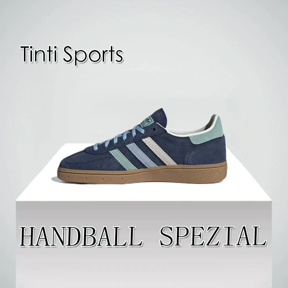 Adidas New HANDBALL SPEZIAL LOW Men and Women Board Shoes Classic Retro Sneakers Casual Fashion Sneakers Deep Indigo&Cyan