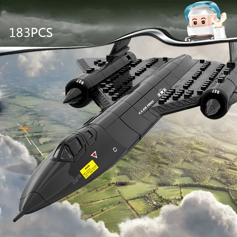 America Modern Military Sr-71 Blackbird Recognition Aircraft Bastisbricks Build Block Model Air Forces Figure Plane Brick Toy