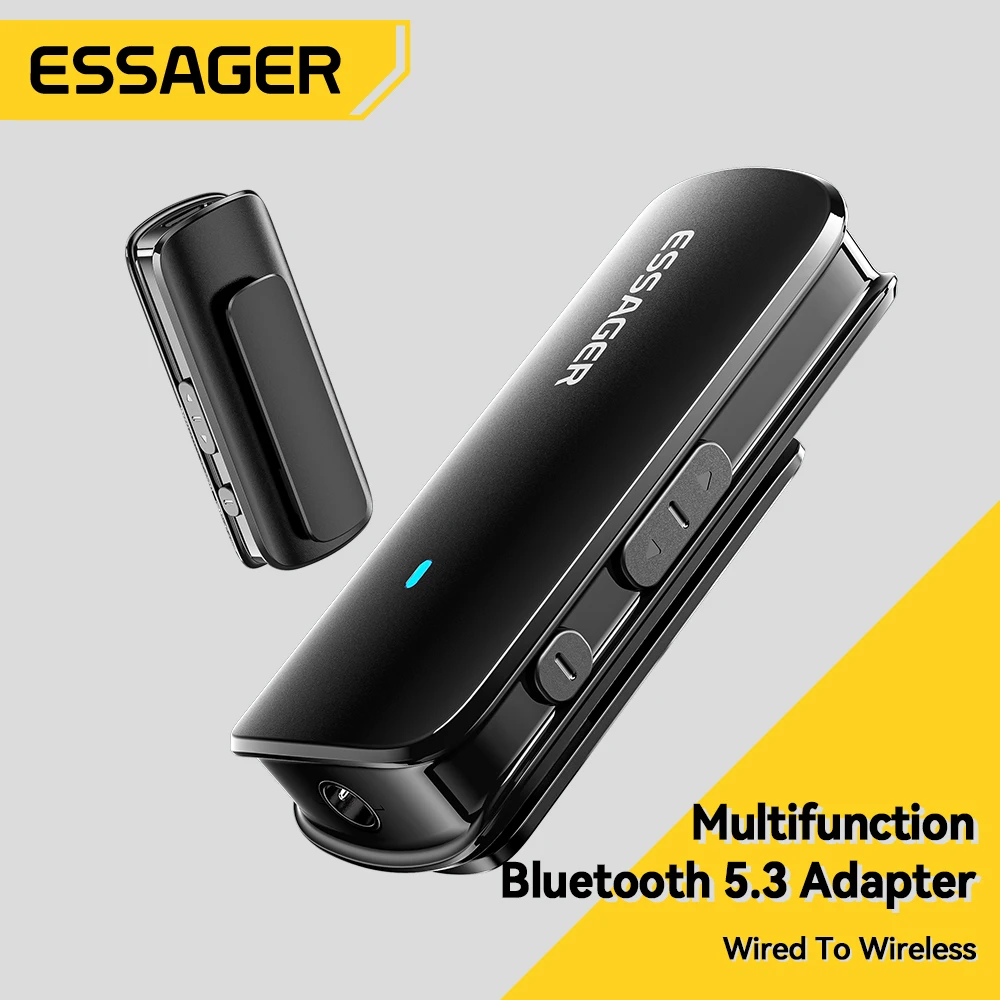Bluetooth Transceiver Adapter Bluetooth Aux Adaptor Bluetooth Adapter Essager Wireless Bluetooth 5.3 Adapter Type-C 3.5mm Audio Cable TF Card Slot Bluetooth Adapter For Mobile Phone Tablet Laptop