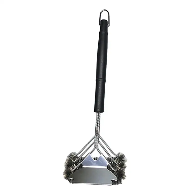 BBQ Grill Brush Stainless Steel Grill Cleaning Brush Ergonomic Safe Accessories For Porcelain Cleaner Outdoor Non-Slip