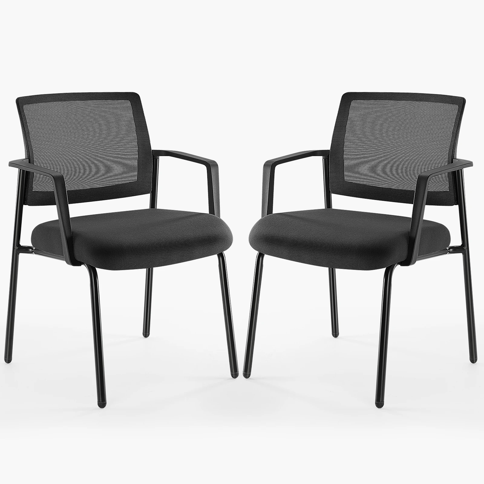 JHK Mesh Back Stacking Arm Chairs 2 Pack For Home and OfficeEasy to Use and Store Outdoor and Indoor Sturdy Metal Chairs 5