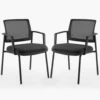 JHK Mesh Back Stacking Arm Chairs 2 Pack For Home and OfficeEasy to Use and Store Outdoor and Indoor Sturdy Metal Chairs 5